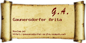 Gaunersdorfer Arita névjegykártya